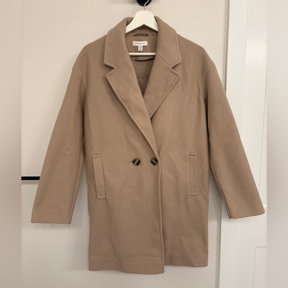 Topshop Beige Peacoat